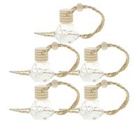 Mikinona 5Pcs Glass Hanging Perfume Bottles with Wood Cap Decorative Car Diffusers for Fresh Aroma and Interior Decoration