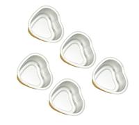 Mikinona 5Pcs Golden Heart-Shaped Aluminum Foil Melting Wax Bowls for Hair Removal, Wax Warmer Containers for Depilatory Cream, Suitable for Professional and Home Waxing Use