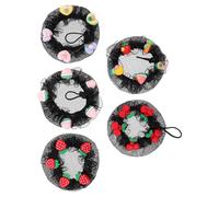 Mikinona 5pcs Hair Donut Bun Makers for Dance and Ballet Ultralight Lace and Plastic Hairnets with Invisible Design, for Daily Practice and Performances, Neat and Elegant Style