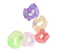 Mikinona 5pcs LED Light Up Scrunchies with Level Glow Mermaid Hair Ties for Comfortable Elastic Rave Hair Accessories for Neon Parties Halloween and Nighttime Outdoor Events
