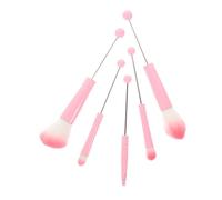 Mikinona 5Pcs Makeup Brush with Handle Foundation Blush Eyeshadow Brushes Soft Bristles for Comfortable Application Cute Design for Fun Makeup Experience