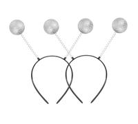 Mikinona 5pcs Martian Antenna Headband Plastic Space Costume Accessory for Halloween Party Favors and Cosplay Glitter Ball Head Boppers Suitable for Daily Wear