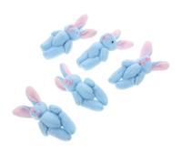 Mikinona 5pcs Mini Bunny Plush Soft Short Plush with Adorable Design and Lightweight Versatile Use for Wedding Decorations and Birthday Cake Toppers