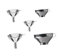 Mikinona 5Pcs Mini Small Funnels for Filling Bottles and Containers Wide-mouth Stainless Steel Jam Transfer Funnels Lightweight Portable Liquid Dispensing Tools for Oil Soy Sauce Wine and