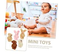 Mikinona 5pcs Miniature Plush Doll Soft Mini Bears and Rabbit Ornaments for Dollhouse Decoration Pretend Micro Scene Props for Birthday and