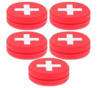 Mikinona 5Pcs National Flag Design Tennis Racket Shock Absorbers Silicone Dampeners Easy Install Vibration Dampener for Tennis Racquets String Damping Accessory