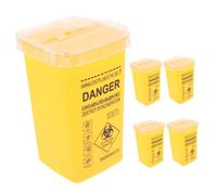 Mikinona 5pcs Sharps Collection Bin with Secure Seal for Safe Needle and Blade Disposal Compact Salon and Barber Waste Container Practical Sharps Recycling Box for Home and