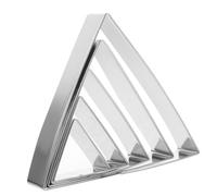 Mikinona 5pcs Stainless Steel Triangle Tart Rings Mold for Baking Chiffon and Mousse Cakes Pastry Molds Essential Kitchen Bakeware