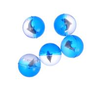 Mikinona 5Pcs Transparent Rubber Bouncy Balls with Dolphin Design Educational for Soft Odorless Jumping Balls for Party and Leisure Play Blue