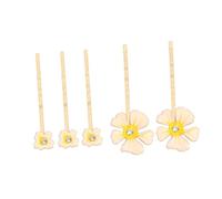 Mikinona 5pcs Vintage Flower Hairpin Set Beautiful Rhinestone Hair Clips for Women Girls Chic Floral Hair Accessories Beige for Occasions