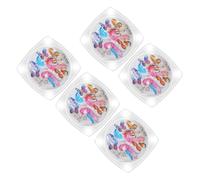 Mikinona 5set Butterfly Diamond Nail Art Sequins Creative Nail Sticker Delicate Art Decoration for Woman Girl Manicure Accessories Glitter Patch