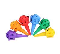 Mikinona 6 Pcs Hand Eye Coordination Catch Balls Set for Outdoor Toss Game with String Color Hard Balls Interactive Family Lawn Camping for Active Play and Motor Skill Development