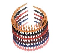 Mikinona 6 Pcs Wavy Comb Headbands with Teeth for Women Multi Color Decorative Thin Hair Bands Comfortable Lightweight Headdress for All Hair Types and Daily Styling