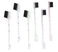 Mikinona 6 Pieces Double-ended Eyebrow Brush and Hairline Hairbrushes Makeup Brow Comb Kit Pink Green Blue Handles, Precision Shaping Tools for Women’s Eyebrow Grooming and Makeup Application