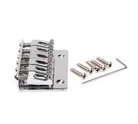 Mikinona 6 String Fixed Hard Tail Guitar Bridge for String Electric Guitar with Screws Durable Silver Tailpiece for Use