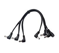 Mikinona 6 Way Daisy Chain Cable Cord with Right Angle Connector for Guitar Effect Pedals, Copper Plastic Material, Anti-hum Design, Compatible with Electric Guitar Power Supply Od04