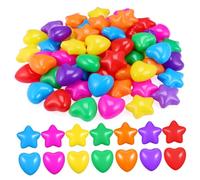 Mikinona 60pcs Colorful Star and Heart Shaped Ocean Balls Non Plastic Pool Pit for Indoor Outdoor Play Hand Eye Coordination Exercise