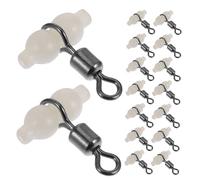 Mikinona 60pcs Luminous Fishing Rolling Swivels Heavy Duty Barrel Swivel Connectors with Cross Line Stability for Saltwater and Freshwater Angling Compatible with Lure Buckle and Snap Night