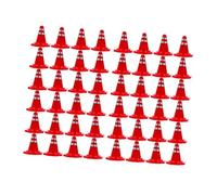 Mikinona 60Pcs Miniature Road Cones Traffic Roadblock for DIY Sand Table Construction Model Train Layout Educational Traffic Safety Props