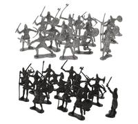 Mikinona 60Pcs Soldiers Action Figures Set with Roman and Mini Soldiers Black Silver Plastic Figurines for Historical Military Play Collection