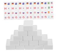 Mikinona 65pcs Flag Pattern Mahjong Tiles Game Plastic Sticker Material Simplified Rules for Easy Play Educational International Country Flags Collection Family Fun and Relaxation