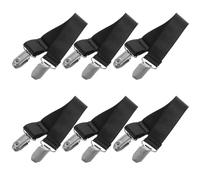 Mikinona 6Pcs Adjustable Elastic Boot Straps Motorcycle Tie Down Loops Black Non-slip Clips for Binding Trousers and Securing Metal Rubber Fasteners