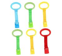 Mikinona 6pcs Baby Crib Pull Rings and Baby Stand up Rings Infant Walking Assist Tools Nursery Cot Hanging for Toddler Safety and Play Gym Learning Aid