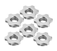 Mikinona 6pcs Barbell Self-locking Nuts Double Safety Anti-slip Hex Collar for Dumbbell Pole Locking Replacement Clamps Compatible with Standard Weightlifting Equipment