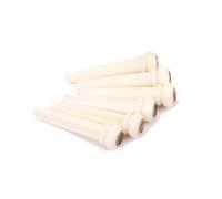 Mikinona 6pcs Bone Guitar Bridge Pins with Brass Circle and Green Shell Dot for Acoustic and Folk Guitars Enhance Volume and Stability of High Middle and Low Frequencies
