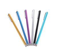 Mikinona 6Pcs Capacitive Stylus Pen Universal Stylus Phone Pen Lightweight Comfortable Copper Aluminium Alloy Body Fiber Tip Mixed Colors Extra Long Note Book for Drawing on Touch Screen
