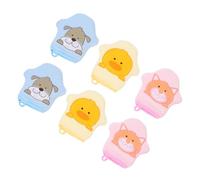 Mikinona 6Pcs Cartoon Bath Gloves for Soft Exfoliating Shower Supplies Fun Bathing Tools for Making Bath Enjoyable
