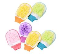 Mikinona 6pcs Comfortable Bath Glove Shower Gloves Exfoliating Mitt Body Scrub Exfoliator for Men Women Random Color
