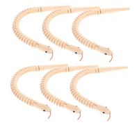 Mikinona 6Pcs DIY Wooden Animal Snake Unfinished Jointed Flexible Wood Snakes for Crafts and Prank Decorations Safe Natural Material for Garden and Party Use