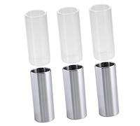 Mikinona 6pcs Glass and Stainless Steel Guitar Slide Medium Bottleneck Slides for Electric Acoustic Guitars