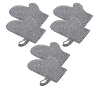 Mikinona 6pcs Heat-resistant Felt Sauna Gloves Breathable Bath Mittens for Sauna Steam Spa Relaxation Exfoliating Gloves for Body Scrub