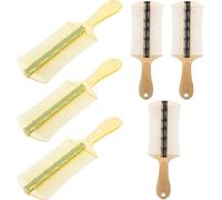 Mikinona 6pcs Large Double-sided Fine Teeth Lice Comb with Handle, Plastic Scalp Cleaning Comb for Women, Men, and Pets, Dandruff Brush and Nit Remover for Hair and Fur, Black and Green