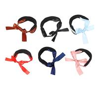 Mikinona 6pcs Meatball Hair Iron Rabbit Embroider Hair Nets for Buns Hairstyle Hairnet Kit Fake Hairpin Grippers Human Bun Clips Women Curly Bun Ponytail Hair Bobby Donut Sponge with Ribbon