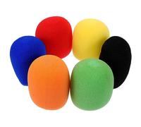 Mikinona 6pcs Microphone Sleeve Handheld Mic Windscreen Cover with Thick Sponge for Singing Karaoke Dj Colorful Windshield Protection Set
