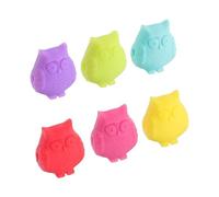 Mikinona 6Pcs Owl Shaped Cup Identifiers Practical Drink Markers for Parties and Gatherings Mixed Color Silicone Cup Tags Easy to Use Recognizers for Wine and Cocktails