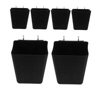 Mikinona 6pcs Plastic Pegboard Bins with Metal Hooks Storage Containers for Office and Workshop Organization Heavy Duty Modular Peg Board Organizer Accessories for Hardware and Craft Tools