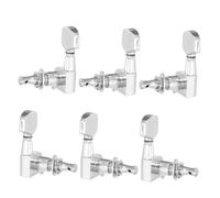 Mikinona 6pcs Professional Guitar Tuning Pegs Silver Enclosed Head Knobs Smooth Polished Guitar Replacement Accessories for Electric Acoustic Players