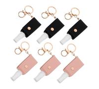 Mikinona 6pcs Refillable Squeeze Bottle Set Pu Cover Portable Hand Holder for Hand Travel-friendly Leak Design
