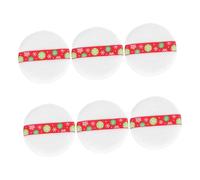 Mikinona 6pcs Reusable Makeup Powder Puff for Smooth Foundation Application Christmas Themed Soft Cosmetic Sponges Hand-stitched Ribbons for Natural Finish