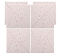 Mikinona 6pcs Self-adhesive Acoustic Panels Soundproofing Insulation Pads for Office Gaming Movie Theater Polyester Fiber Noise Reduction Treatment