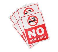 Mikinona 6pcs Self Adhesive No Smoking Stickers Rectangular Non Smoking Wall Signs for Indoor Outdoor Use in Homes Vehicles PVC Safety Warning Decals and Enhance Public Health
