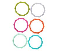 Mikinona 6Pcs Silicone Bracelets Wristbands Stretchy Fashion Accessories for Adults Multi-color Including Grey Sky Red Orange Mint Green Suitable for Sports Gym Parties and Everyday Wear