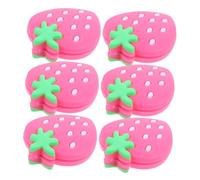 Mikinona 6pcs Silicone Tennis Dampeners Shock Absorbing Vibration Reducers for Tennis Rackets Soft Cushioned Grip Stylish Pink Strawberry Design