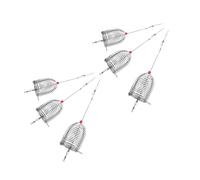 Mikinona 6pcs Stainless Steel Fishing Bait Cage Set Carp Feeder Trap Basket for Outdoor Use Portable Bait Holder for Shrimp Eel Crawfish and Multispecies Compatibility