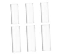 Mikinona 6pcs Transparent Glass Guitar Slides Ergonomic Finger Slide Covers for Acoustic Electric Bass Stable Grip for Precise Sound Projection Portable Music Accessories for Blues Rock