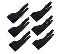 Mikinona 6Pcs Two Finger Artist Gloves for Drawing Tablet Sketching Smudge Protection Elastic Comfortable Fit for Painters and Graphic Designers